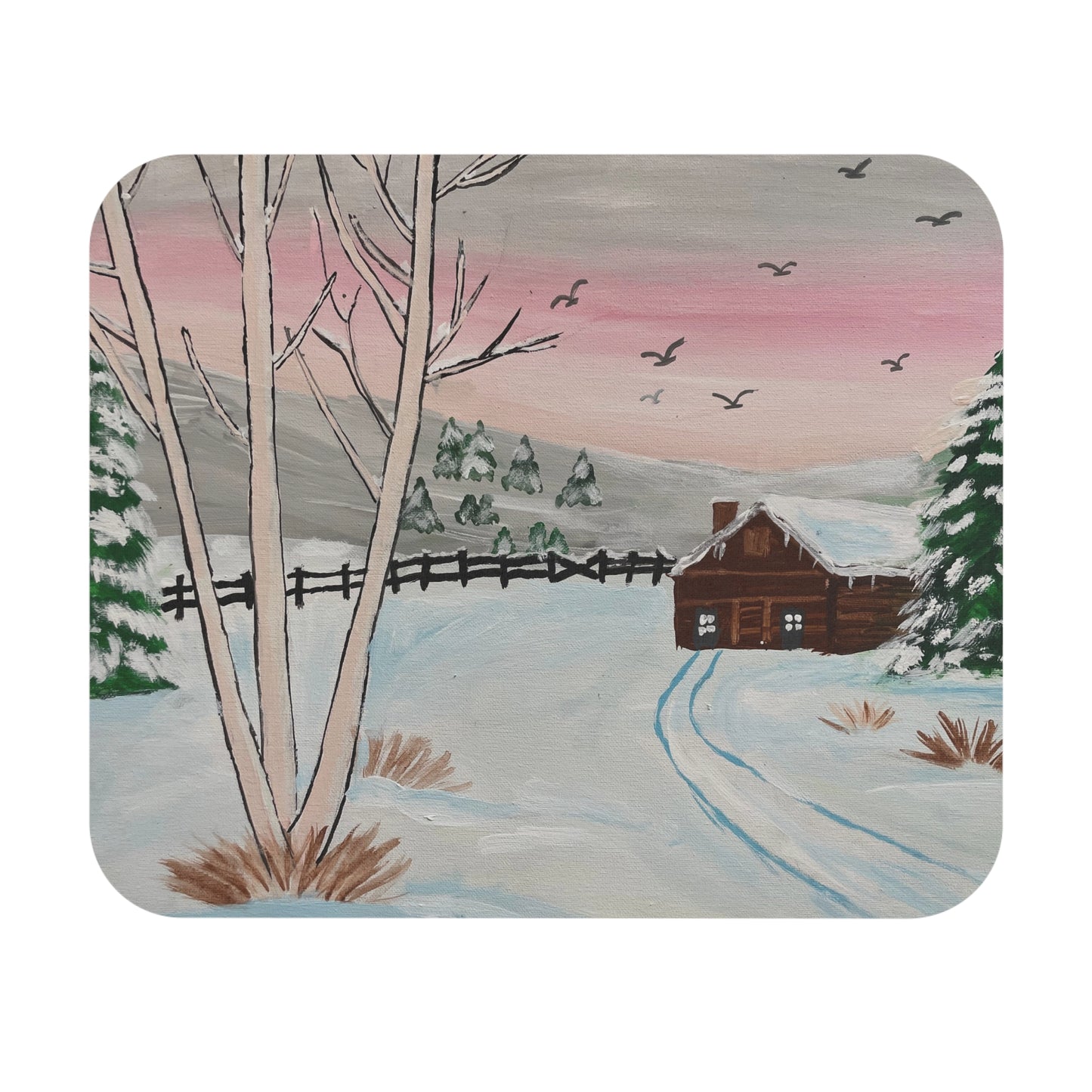 Winter Wonderland Mouse Pad, Cozy Desk Decor, Rustic Home Office Accessory, Gift for Nature Lovers, Seasonal Mousepad