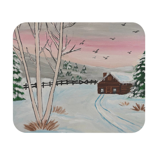 Winter Wonderland Mouse Pad, Cozy Desk Decor, Rustic Home Office Accessory, Gift for Nature Lovers, Seasonal Mousepad