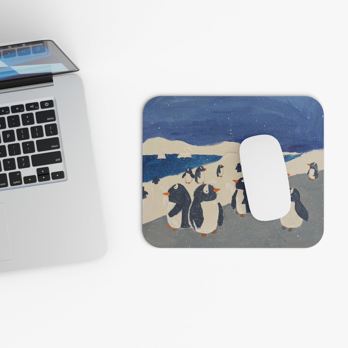 Whimsical Penguin Mouse Pad, Cute Desk Decor, Gift for Animal Lovers, Office Supplies, Winter Accessories