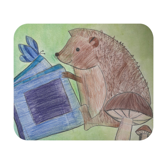 Whimsical Hedgehog Mouse Pad, Cute Desk Accessory, Animal Lover Gift, Home Office Decor, Nature-Inspired Office Supplies