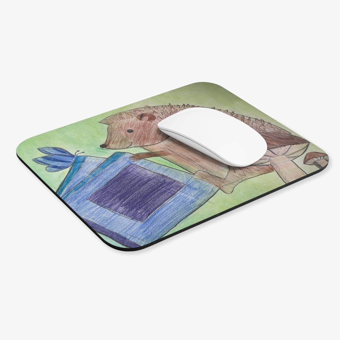 Whimsical Hedgehog Mouse Pad, Cute Desk Accessory, Animal Lover Gift, Home Office Decor, Nature-Inspired Office Supplies
