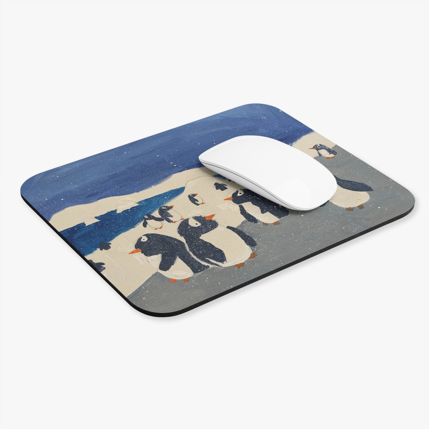 Whimsical Penguin Mouse Pad, Cute Desk Decor, Gift for Animal Lovers, Office Supplies, Winter Accessories