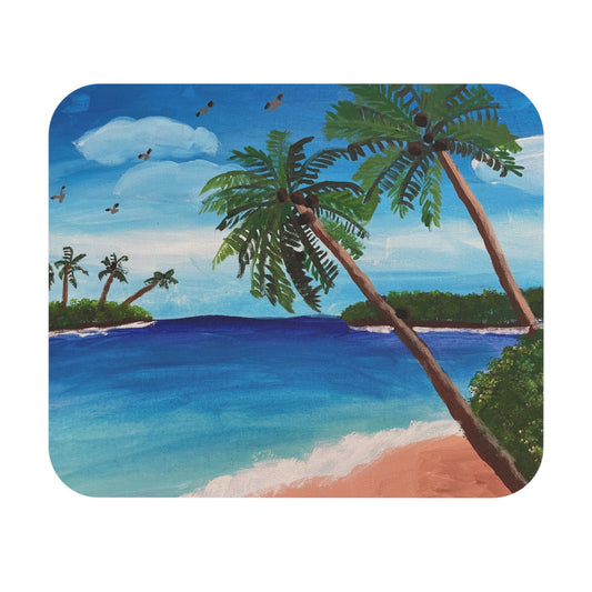 Tropical Beach Mouse Pad - Relaxing Ocean Vibes for Home Office, Gift for Beach Lovers, Unique Desk Accessories, Summer Decor