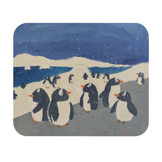 Whimsical Penguin Mouse Pad, Cute Desk Decor, Gift for Animal Lovers, Office Supplies, Winter Accessories