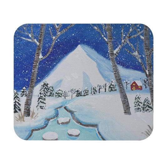 Winter Wonderland Mouse Pad, Cozy Office Decor, Snowy Landscape Desk Accessory, Perfect Holiday Gift, Winter Vibe Desk Mat