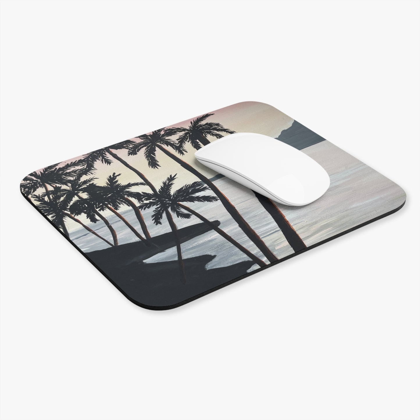 Tropical Paradise Mouse Pad with Palm Trees, Desk Accessory, Gift for Beach Lovers, Home Office Decor, Unique Gift for Him or Her