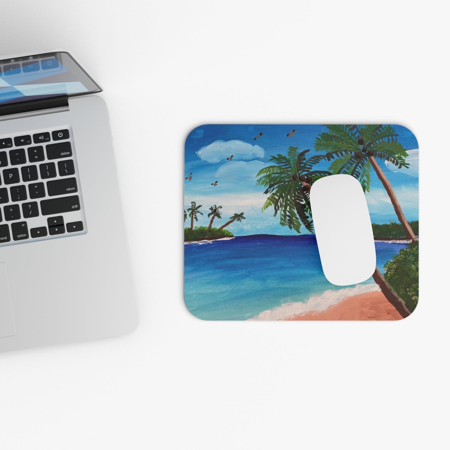 Tropical Beach Mouse Pad - Relaxing Ocean Vibes for Home Office, Gift for Beach Lovers, Unique Desk Accessories, Summer Decor
