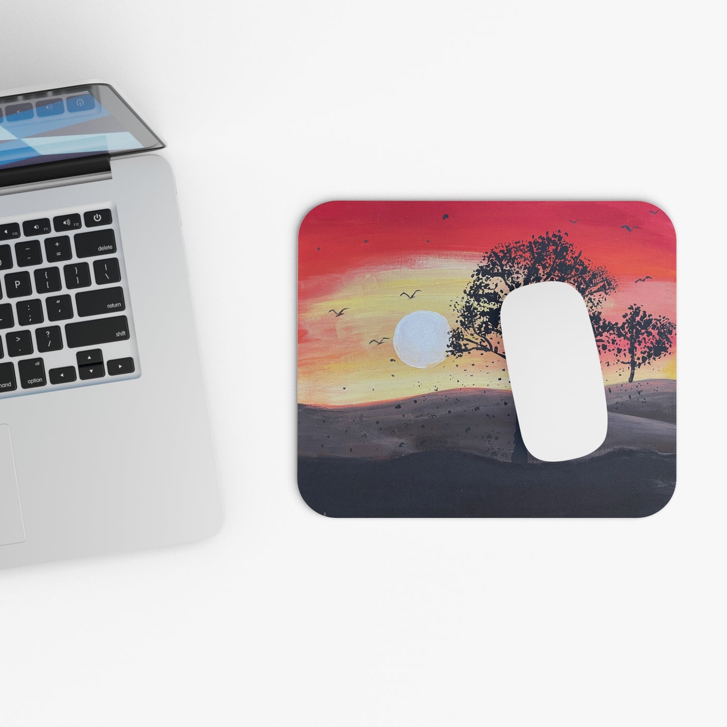 Serene Sunset Mouse Pad | Vibrant Art Desk Accessory, Office Decor, Gift for Nature Lovers, Home Office Essentials