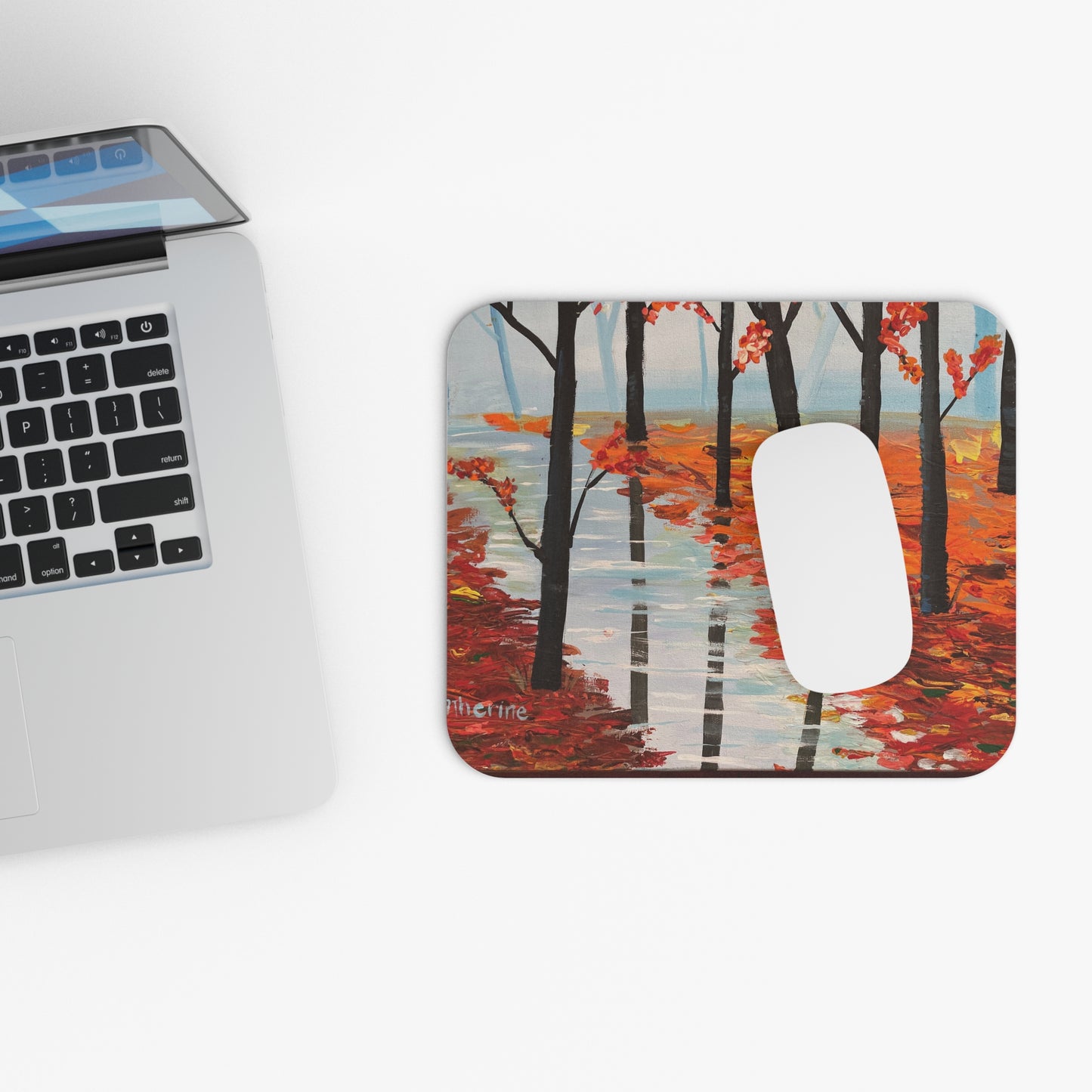 Autumn Landscape Mouse Pad, Nature Decor, Fall Office Gift, Fall Aesthetic, Rustic Desk Accessory, Seasonal Home Office Decor