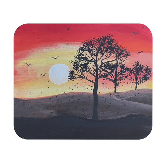 Serene Sunset Mouse Pad | Vibrant Art Desk Accessory, Office Decor, Gift for Nature Lovers, Home Office Essentials
