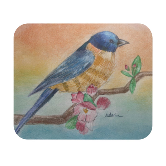 Colorful Bird Art Mouse Pad, Artistic Desk Decor, Office Accessories, Bird Lover Gift, Nature Inspired, Wildlife Organization