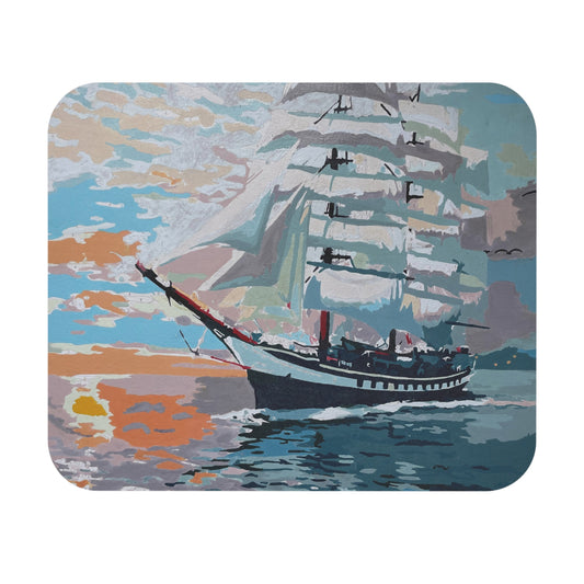 Nautical Sailboat Mouse Pad, Coastal Desk Decor, Ocean Lover Gift, Office Accessory, Unique Gift for Him/Her, Beach-Themed Mouse Mat
