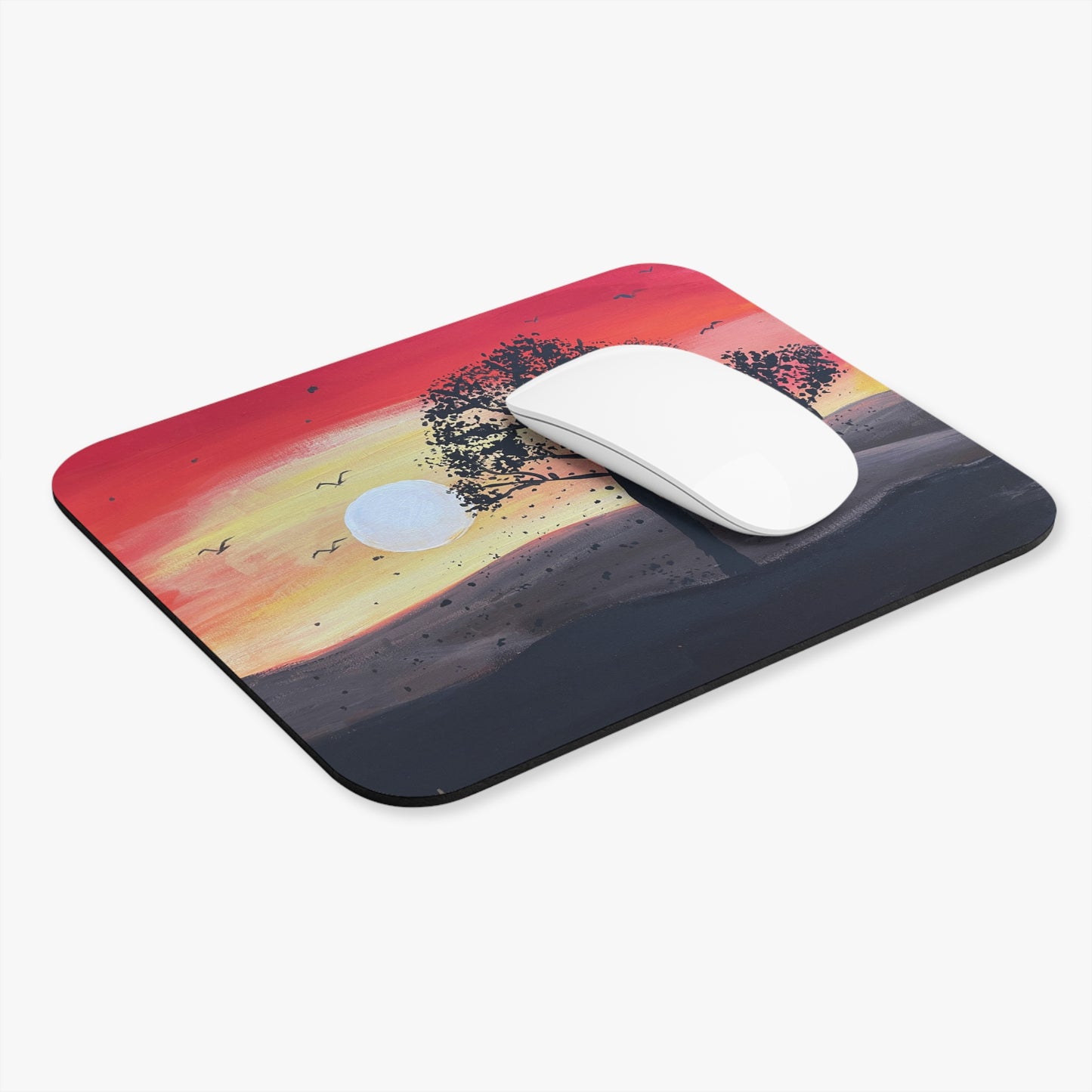 Serene Sunset Mouse Pad | Vibrant Art Desk Accessory, Office Decor, Gift for Nature Lovers, Home Office Essentials