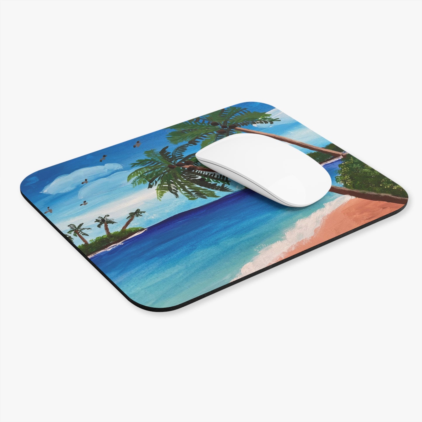 Tropical Beach Mouse Pad - Relaxing Ocean Vibes for Home Office, Gift for Beach Lovers, Unique Desk Accessories, Summer Decor
